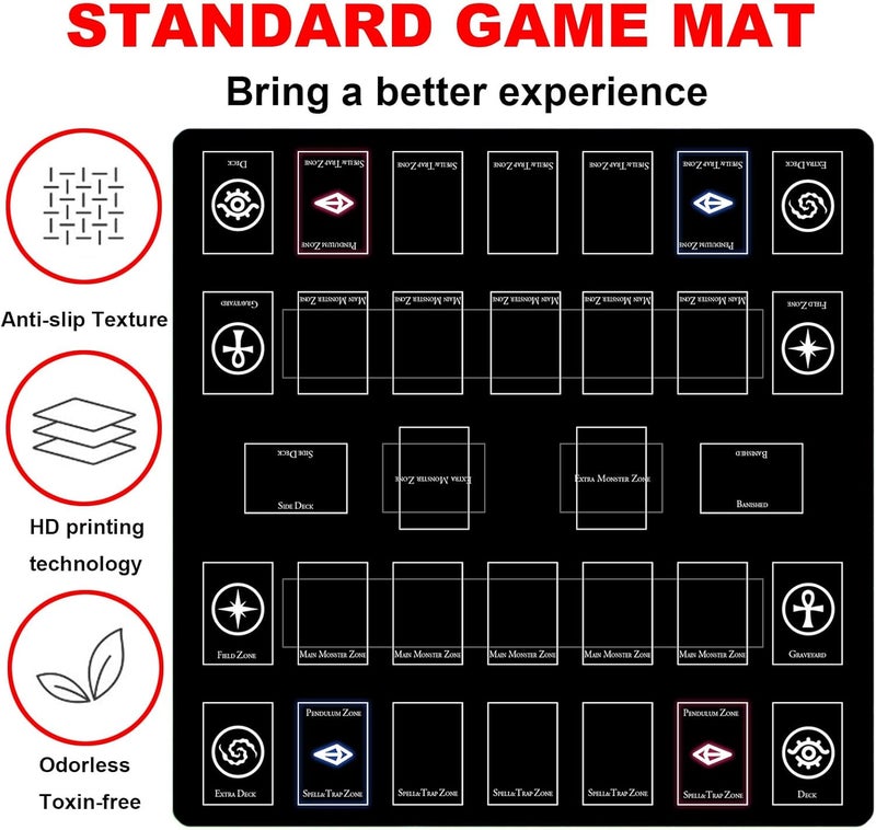 sabermaster Card Rubber Mat - 2 Player, Square playmat for Gamer 60x60cm/23.6x23.6inch - Image 3
